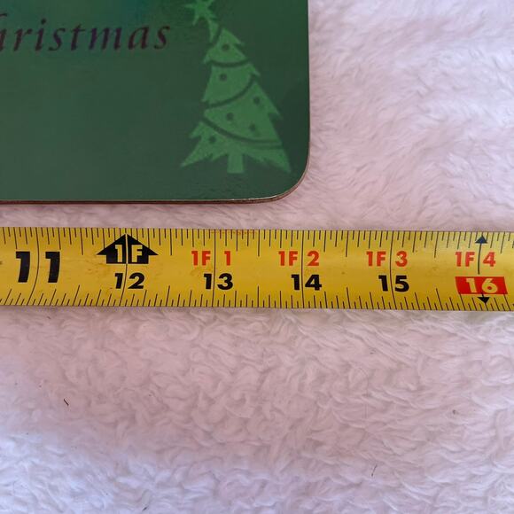 Set of 6 Christmas Tree & Wreath Cork Placemats Holiday Red & Green Dinner Mats - Picture 9 of 11